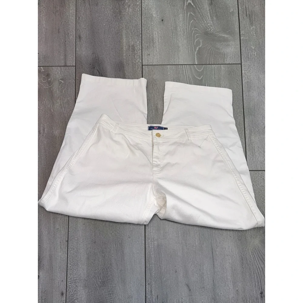 Vineyard Vines White Cropped Wide‎ Leg Sailor Pants Women's Size 31 NWOT